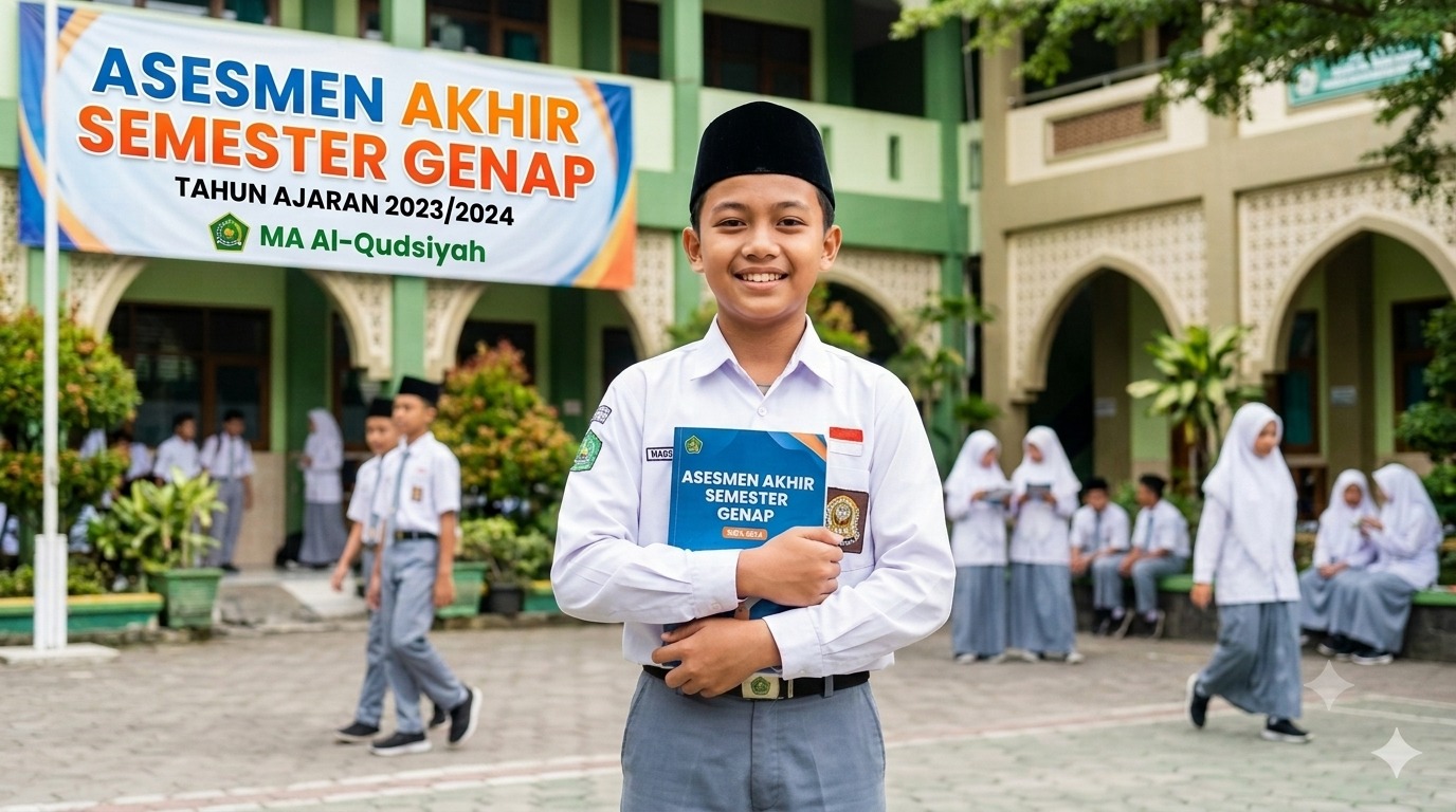 Siswa membaca di luar ruangan
