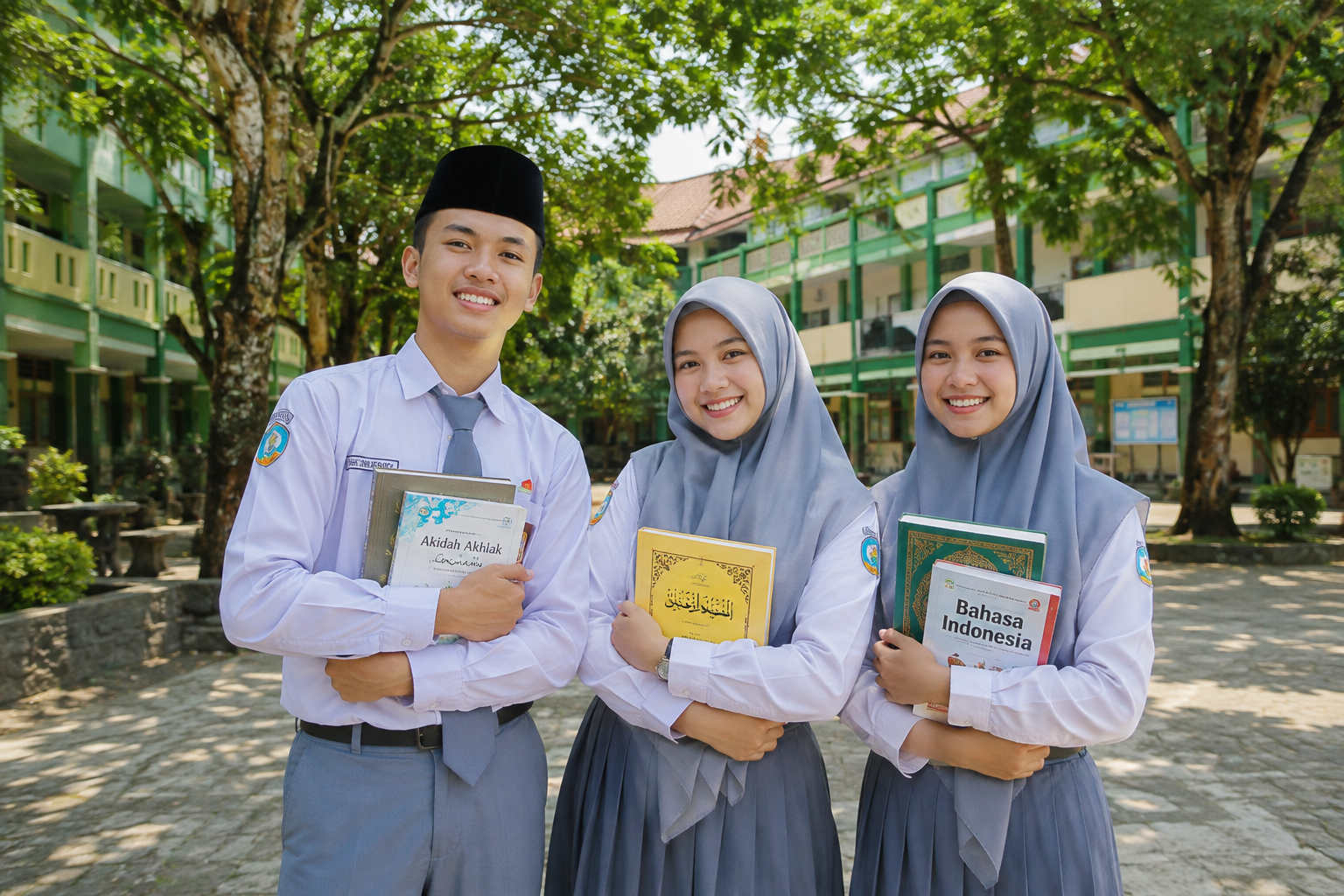 Siswa membaca buku di perpustakaan